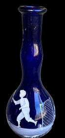 Cobalt Blue Barbers' Bottle - Mary Gregory Style