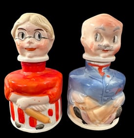 Carters Ma and Pa Ink Wells Germany Pair