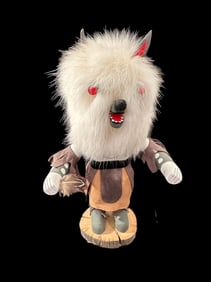 Hopi Wood Carved Wolf Kachina Signed Rolynn