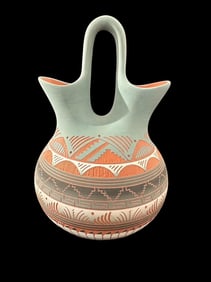 Signed Hilda Whitegoat Pottery Wedding Vase Signed Hilda Whitegoat