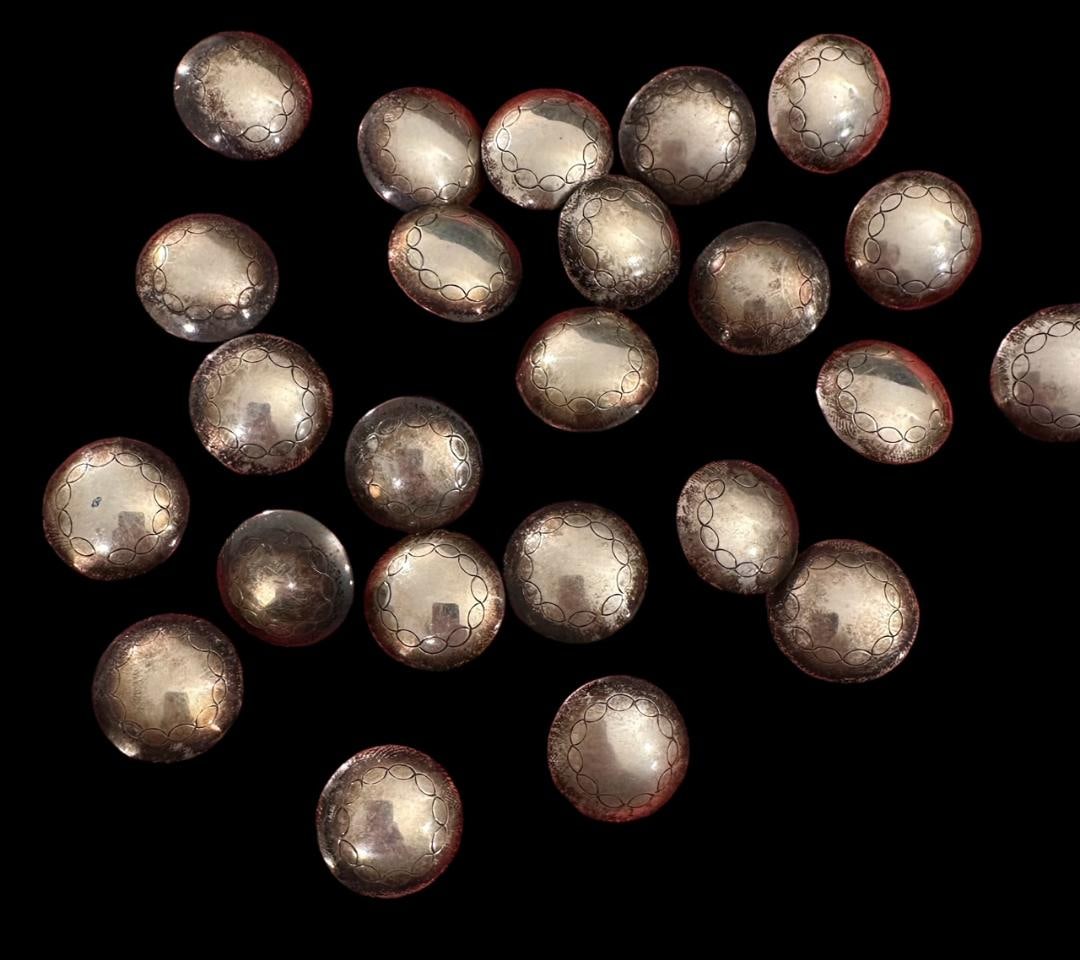 Lot of 24 Navajo Silver Buttons (1 of 3)