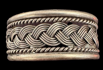 Signed TAHE Sterling Cuff Bracelet