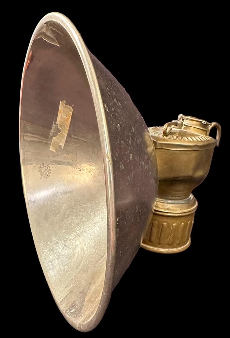 Justrite Carbide Coal Miner's Lamp Ca. 1915 Large 7" Reflector (1 of 7)