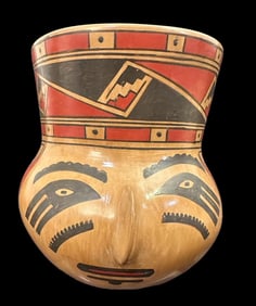 Humberto Ramirez Signed Mata Ortiz Double Face Effigy Vase