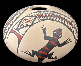 M. Olivas Signed Mata Ortiz Seed Pot