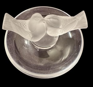 Lalique France Lovebird Ring Holder