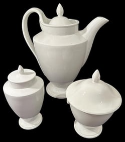 Furstenberg West Germany Porcelain Empire Coffee Pot and Lidded Dishes