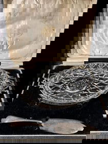 Lane Crawford Hong Kong Made Butter Dish And Butter Knife