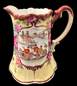 Antique Hand Painted Japanese Geisha Girl Pitcher Ca. 1920s