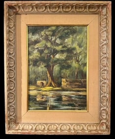 Original Oil Landscape Kreszenz Guzevich (1923-2014)
