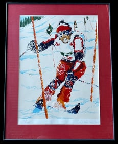 Rick Rush Signed 1981 Serigraph "Slalom" LE 179/325