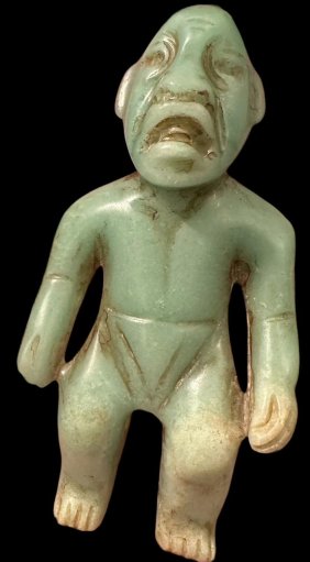 Amazing Olmec Jade Carved Figure Artifact Ca. 1400-400 BCE