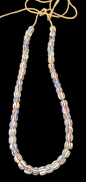 String Multicolored trade Beads Necklace