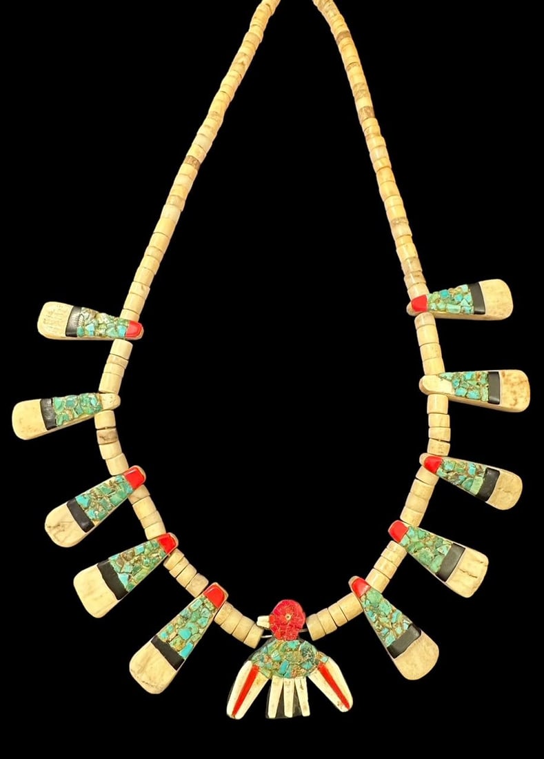Vintage Santo Domingo Necklace Depression Era Thunderbird (1 of 5)