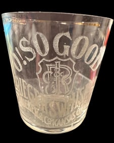 O! So Good Riegers Whiskey Pre-Prohibition Shot Glass RARE