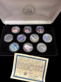 9/11 Commemorative 10 Coin Colorized Quarter Set