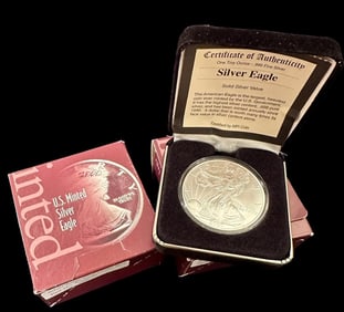 2000 American Silver Eagle Coins Lot of Two