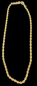 14K Gold Rope Necklace 36.9 Grams