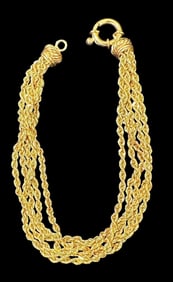 18K Gold Five Strand Bracelet