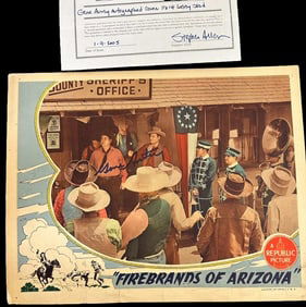 Gene Autry Autographed "Firebrands of Arizona" Movie Lobby Card