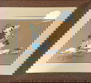 Percy Sandy aka Kai Sa= Redman Signed Zuni Muddy Head Original Watercolor