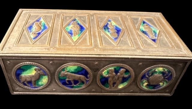 Oscar B. Bach (1884-1957) Enamel Inlay Zodiac Box RARE (1 of 5)