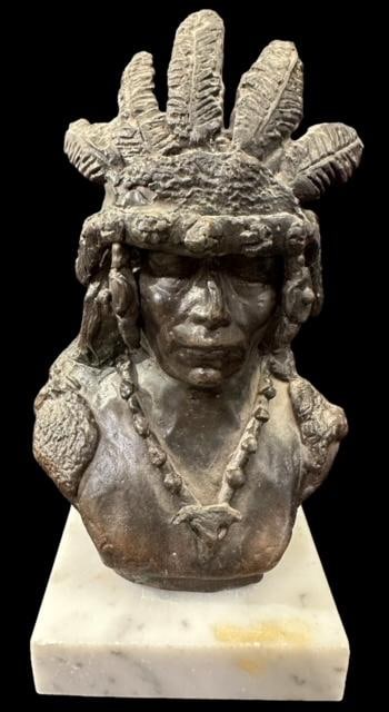 Original Bronze Indian Chief By Chris Reeves Limited Edition 2 of 150 (1 of 2)