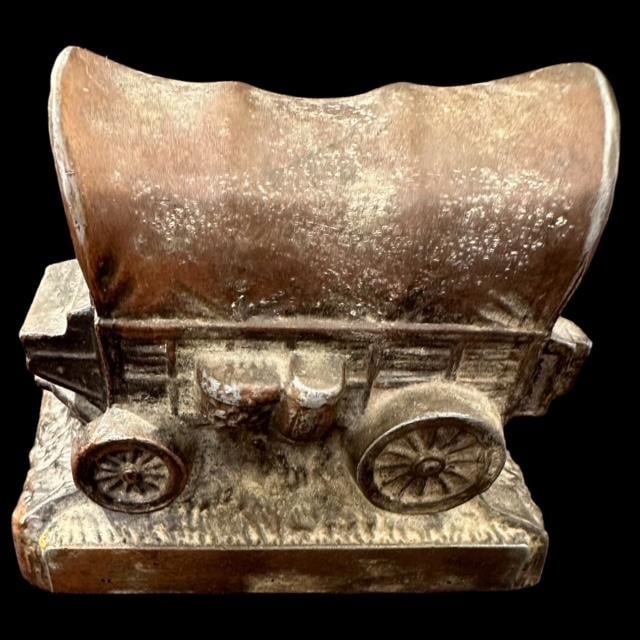 Vintage Metal Covered Wagon Coin Bank (1 of 3)