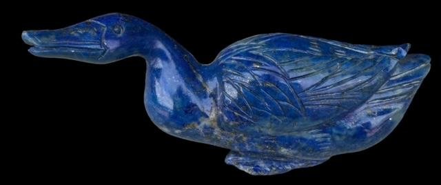 Lapis Goose Fetish: Hand carved goose fetish. Carved from Lapis. Measures 3.75" long. Domestic shipping $8.