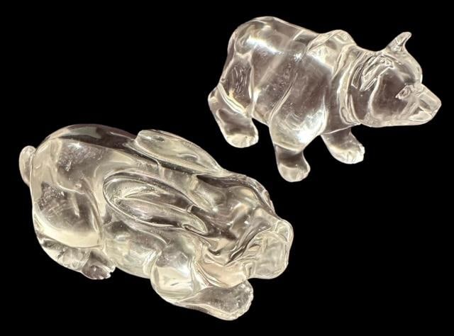 Lot of Two Crystal Native American Fetishes Rabbit and Bear (1 of 3)
