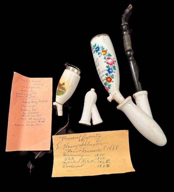 Pair of Porcelain German Pipes - ca 1838-1865 (1 of 9)