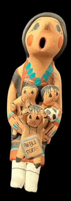 D. Lucero Signed Storyteller from NM Jemez Pueblo: Original Native American Signed storyteller by D. Lucero from New Mexico Jemez Pueblo. Measures 4.5" x 4". Domestic shipping $16.