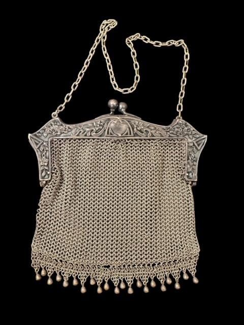 German Silver Mesh Evening Bag (1 of 3)