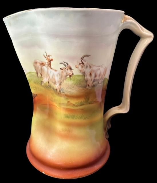 Royal Bayreuth Hand Painted "Three Goats" Pitcher (1 of 5)