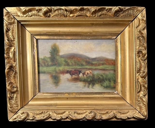 Original Oil Painting of Cows - Ca 1800's (1 of 4)