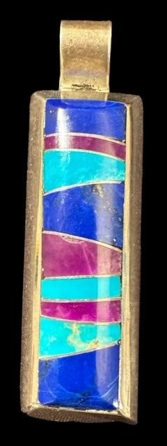 Native American Navajo Signed ELC Sterling and Stone Pendant (1 of 2)