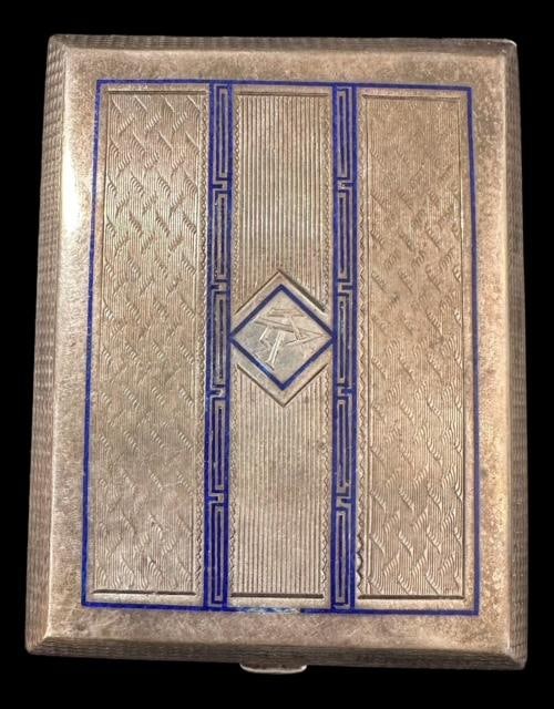 Antique Art Deco Monogrammed Silver Plate Cigarette Case (1 of 3)
