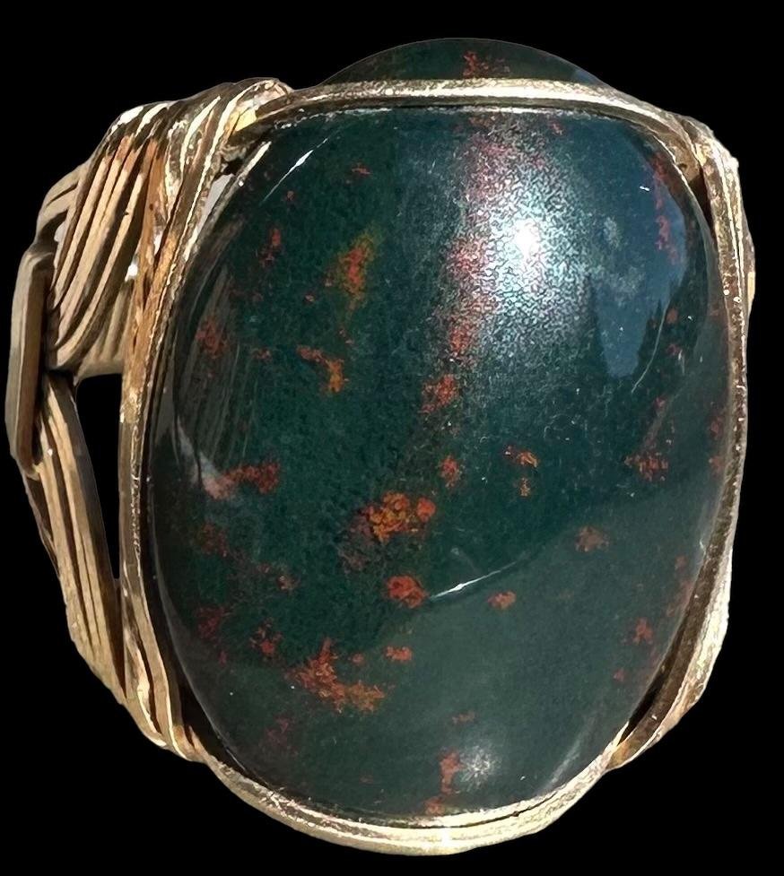 14K Gold and Stone Custom Made Mens Ring (1 of 4)