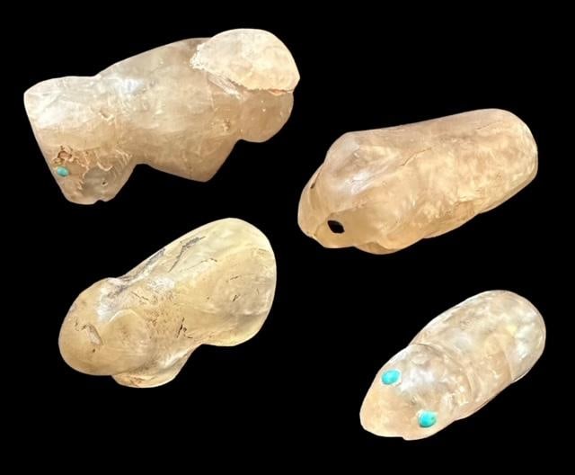 Lot of Four Hand Carved Stone Animal Fetish Figures (1 of 3)