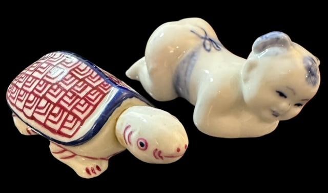 Chinese Turtle Figure and Crawling Baby Figure (1 of 5)