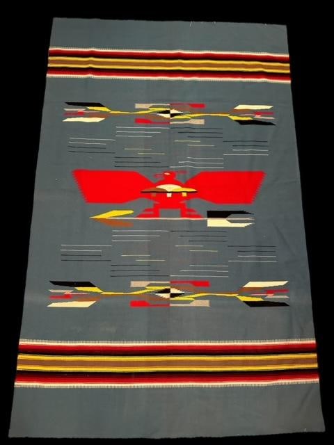 Superb Large Hand-Woven Chimayo Indian Rug (1 of 4)