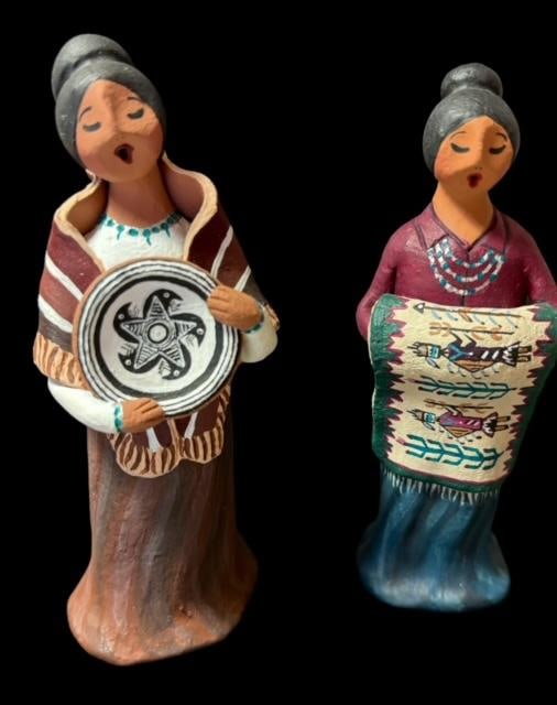 Lot of Two Signed M. Lewis Simonin Navajo Figurines (1 of 4)