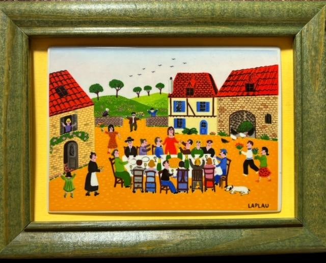 Original Hand Painted Framed Italian Tile by Laplau (1 of 4)