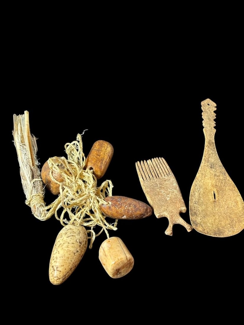 Lot of Three Inuit Carved Tusk/Bone/Wood Artifacts (1 of 3)