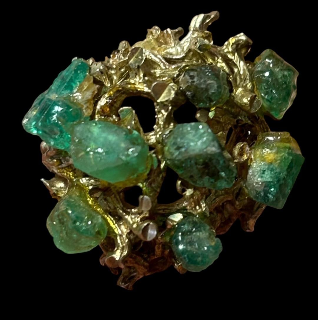 Raw Tsavorite and Sterling Ring: Raw tsavorite and sterling ring. Size 8.25. Domestic shipping $10.