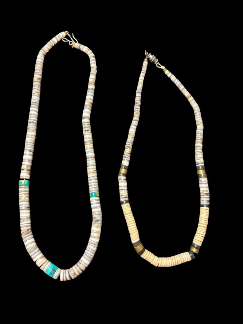 Lot of Two Native American Shell Necklaces (1 of 2)