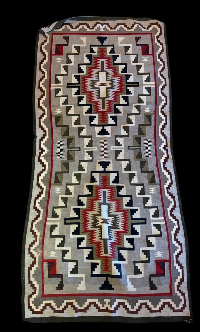 Navajo Two Gray Hills Hand Woven Wool Rug (1 of 5)