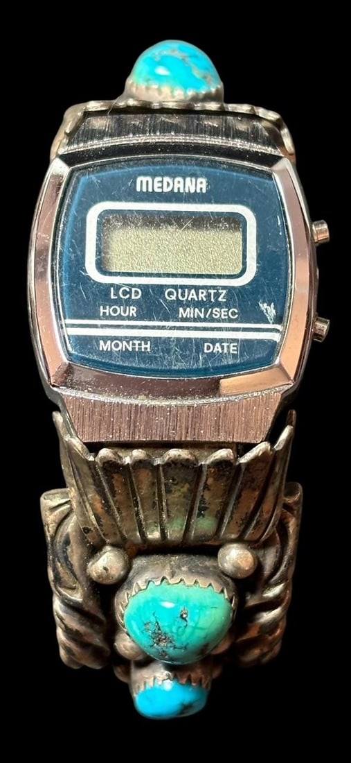 Native American Signed Leroy Dayea Cuff Watch (1 of 4)