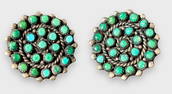 Native American Navajo Turquoise Sterling Clip-on Earrings