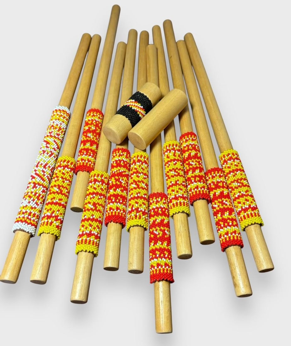 Native American Navajo Beaded Stick Game Pieces (1 of 2)